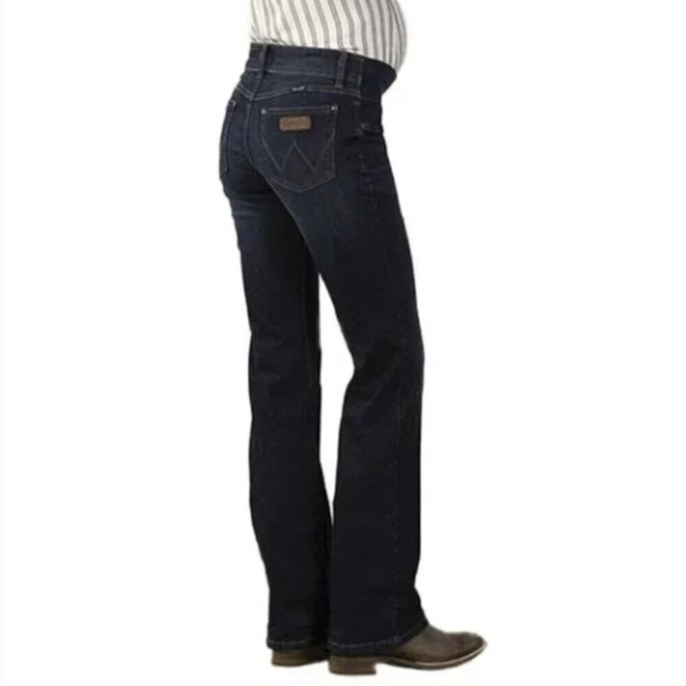 NWT Wrangler Retro Mae Maternity Boot Cut Jeans Dark Wash Women's Size 7 x 32